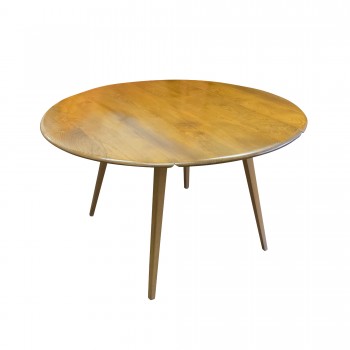 TABLE A MANGER RONDE ERCOL, table ercol, table à manger vintage, table ronde vintage, pieds compas, table pies compas, table pliable, table pliable vintage, table à manger avec rallonges, table à manger ronde avec rallonges, mobilier vintage, Room 30