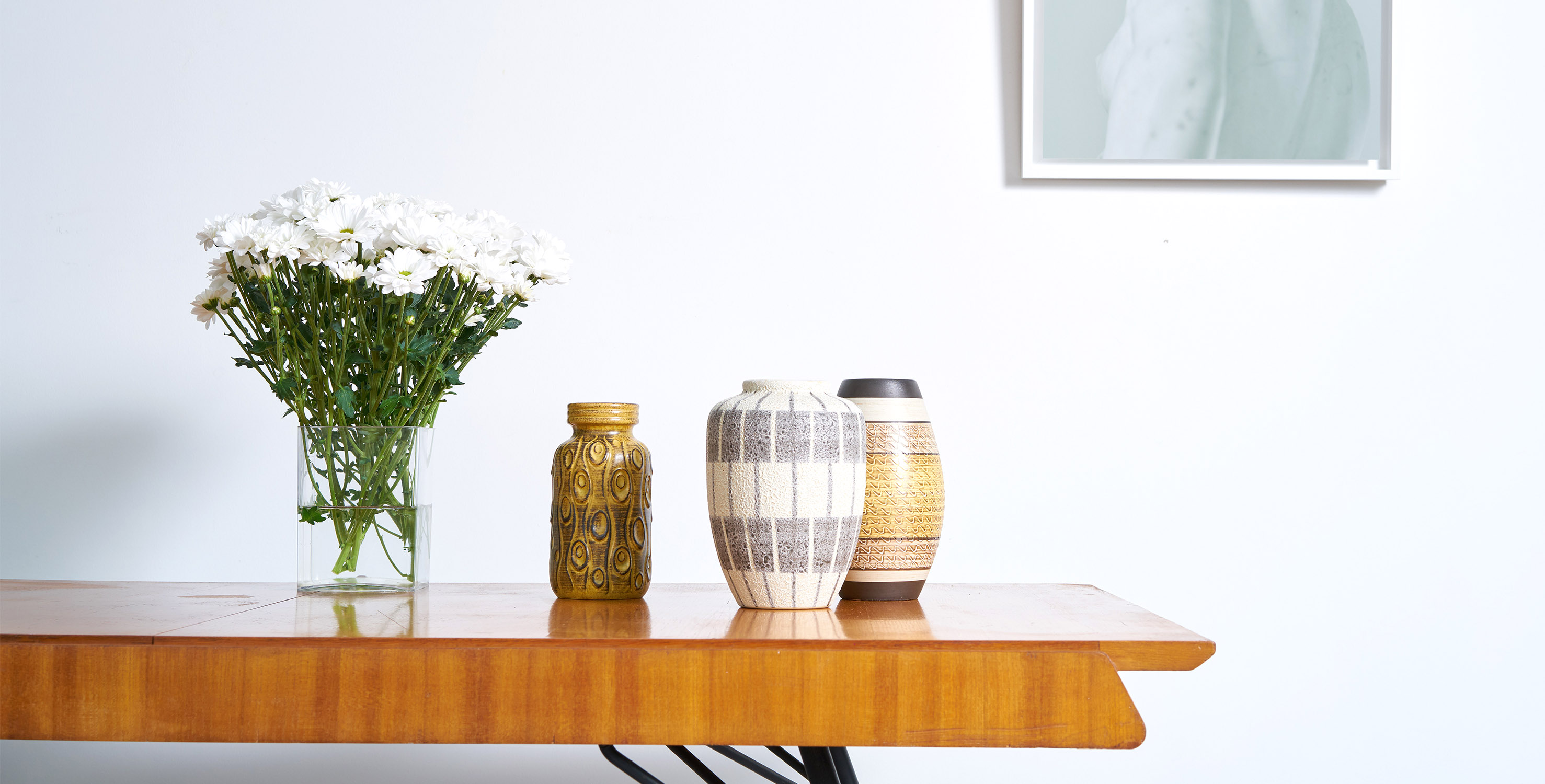 ceramiques vintage, ceramique allemande vintage, ceramique jaune vintage, vase vintage