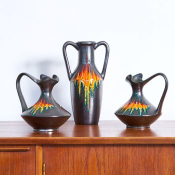 ceramique vintage, ceramique italienne vintage, 3 ceramiques vintage, scandinave, vintage, mobilier vintage paris