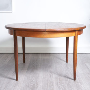 table ronde vintage, rallonge papillon, 121cm