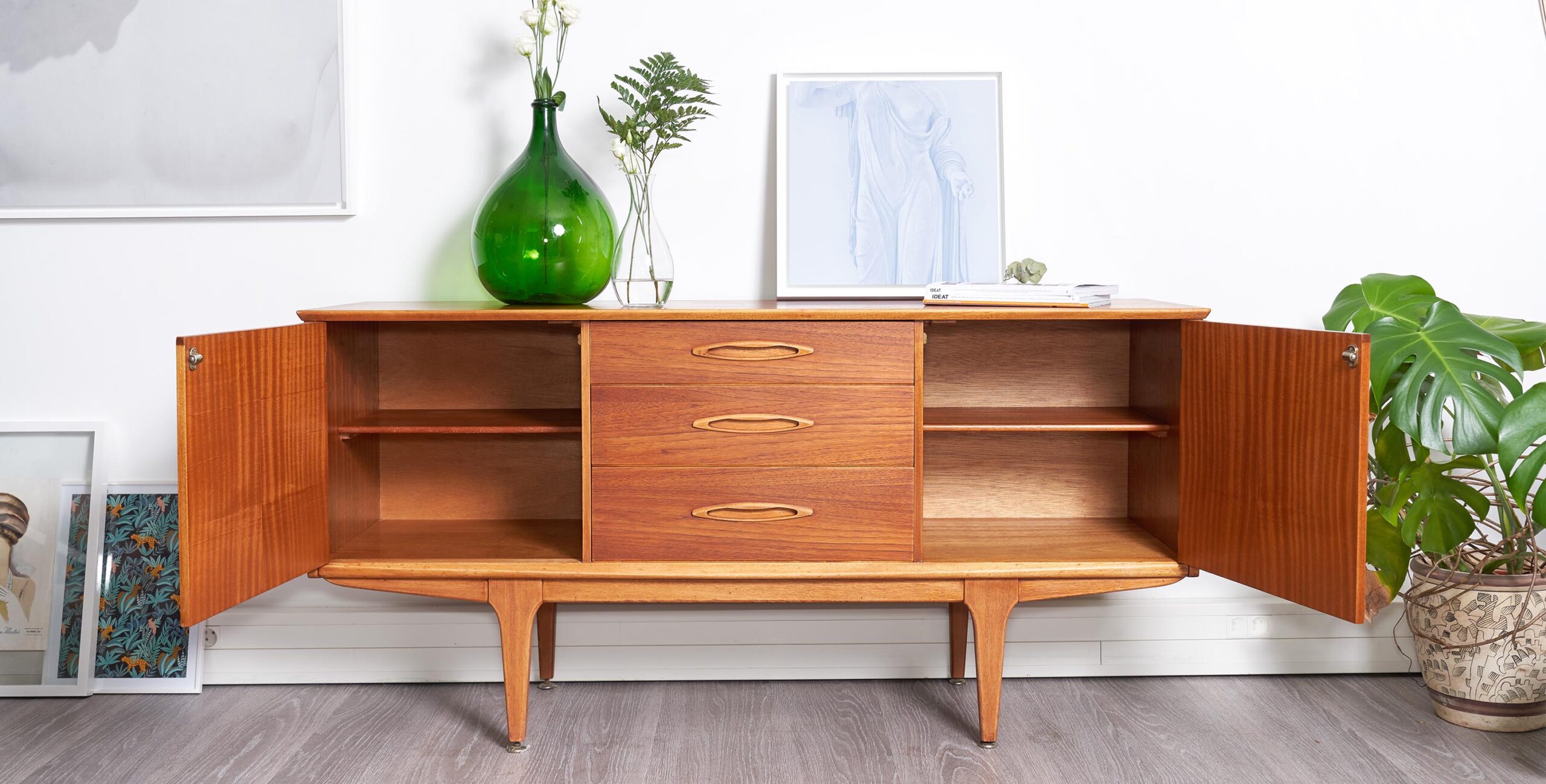 Enfilade Jentique, Enfilade vintage, enfilade scandinave vintage, enfilade scandinave, enfilade teck vintage, enfilade teck, grande enfilade vintage, enfilade teck clair, mobilier vintage paris, mobilier vintage