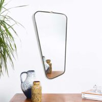 miroir laiton vintage, miroir laiton, miroir asymetrique laiton,miroir vintage, miroir dore vintage, miroir rouge vintage, miroir asymetrique vintage, miroir retroviseur vintage