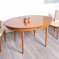 table à manger extensible vintage, table scandinave vintage, table vintage avec rallonge , table ovale vintage, table ovale vintage, table ovale bois clair, room 30