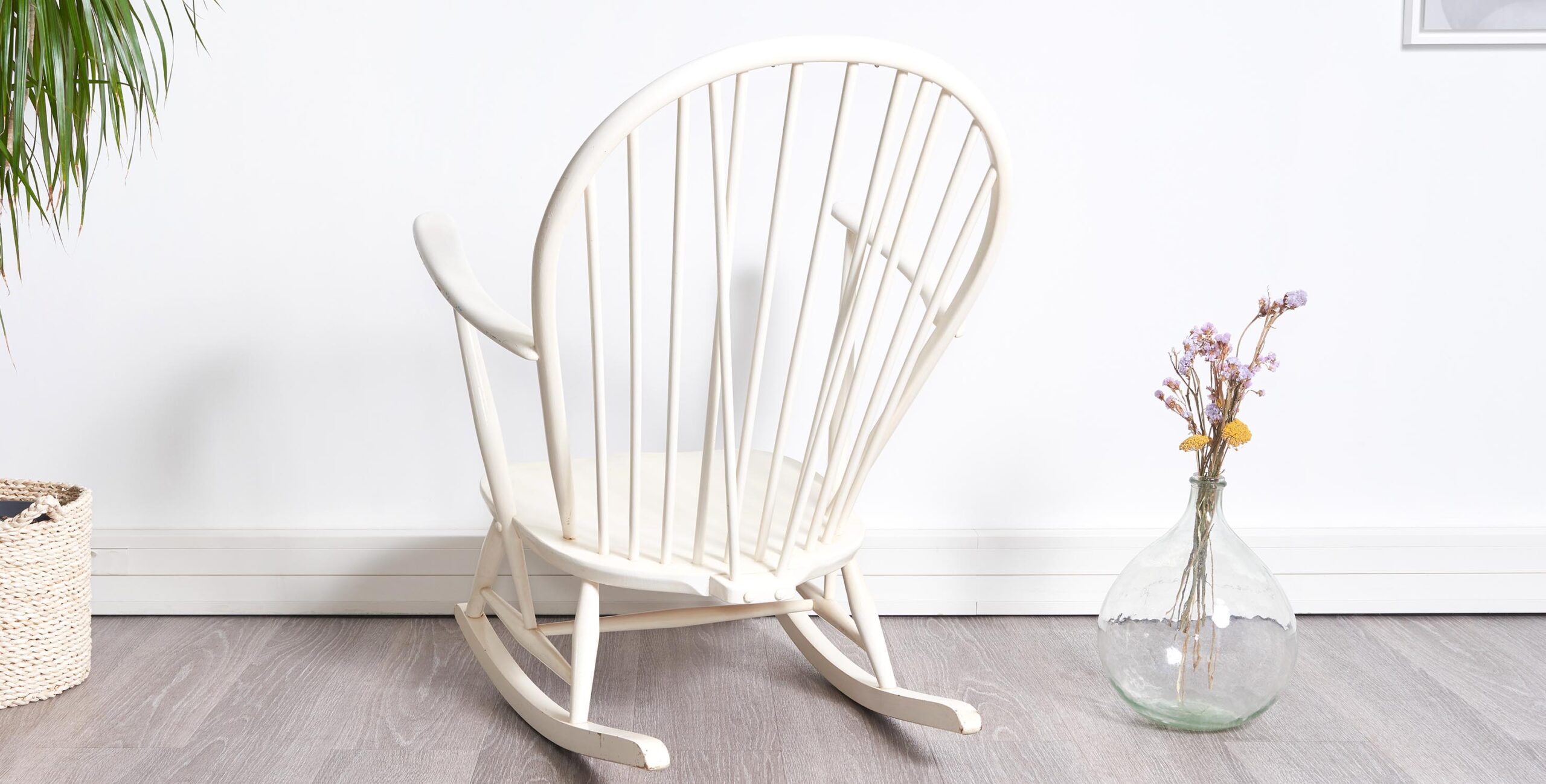 rocking chair vintage, rocking chair ercol, rocking chair, rocking chair blanc, vintage, mobilier vintage, room 30, ercol