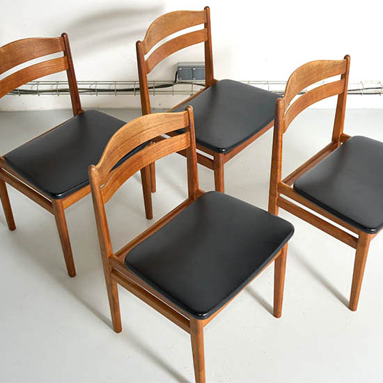 4 chaises skai teck
