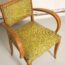fauteuil bridge, fauteuil bridge vintage, fauteuil jaune, fauteuil bridge jaune, fauteuil vintage, fauteuil accoudoirs courbés, fauteuil ancien jaune