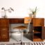 bureau art déco, bureau art déco ancien, bureau vintage, bureau milieu de pièce, bureau en noyer, bureau art deco, bureau milieu de pièce